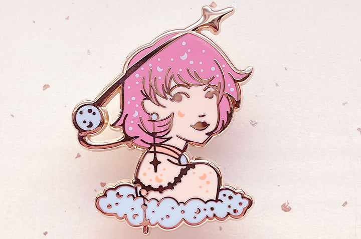 March Witch Aquamarine Enamel Pin