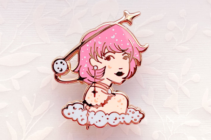 March Witch Aquamarine Enamel Pin