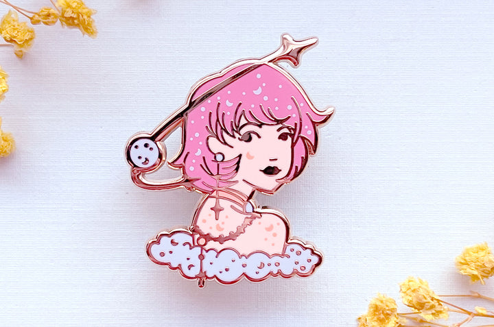 March Witch Aquamarine Enamel Pin