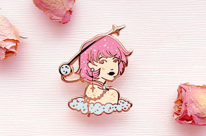 March Witch Aquamarine Enamel Pin