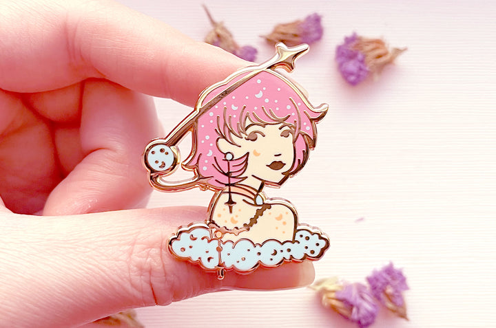 March Witch Aquamarine Enamel Pin