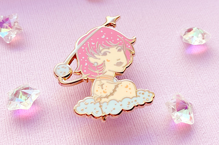 March Witch Aquamarine Enamel Pin