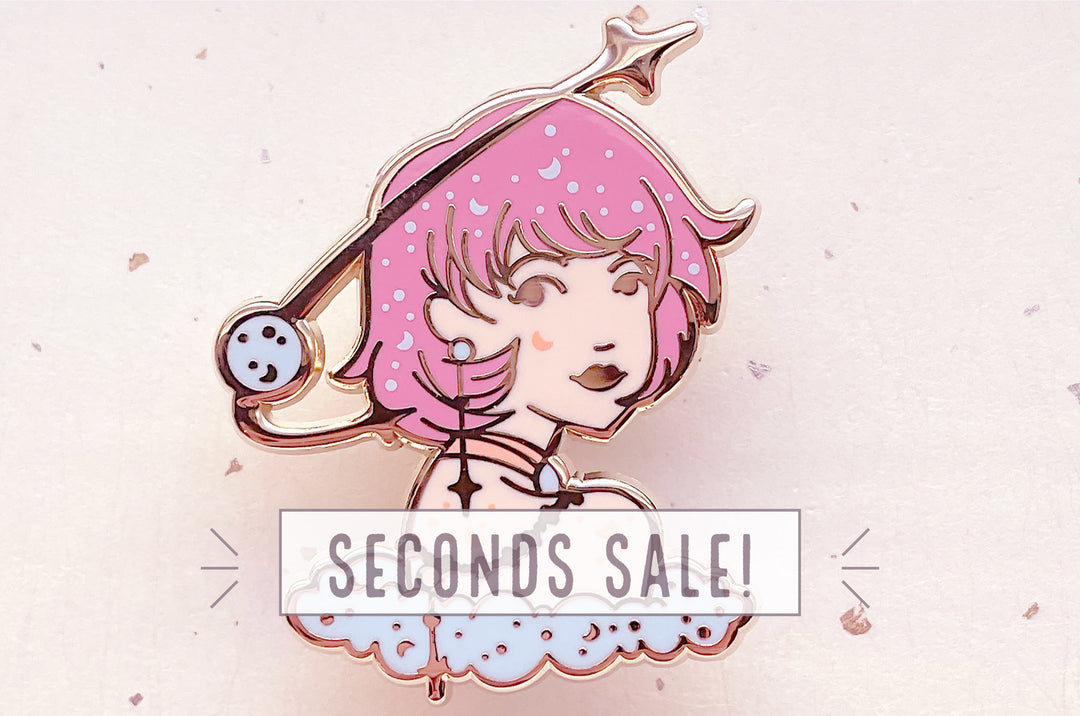 March Witch Aquamarine Enamel Pin (Seconds)