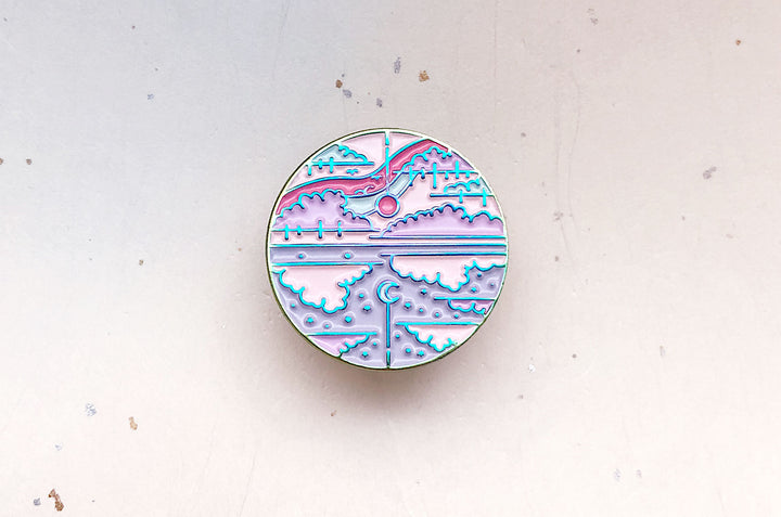 Mirror Sky Enamel Pin