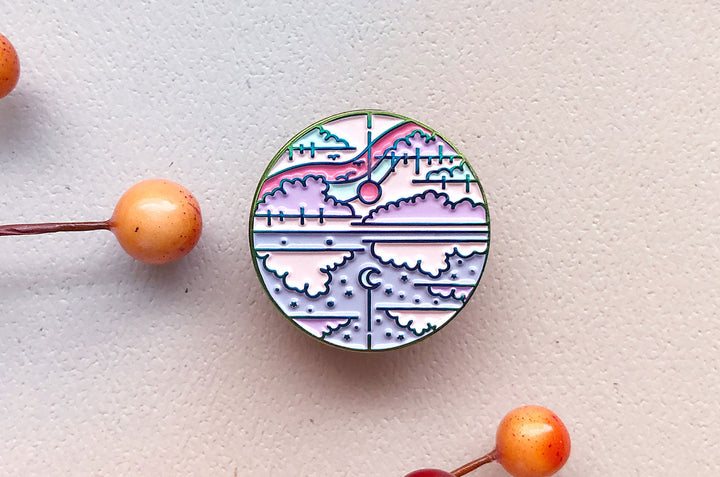 Mirror Sky Enamel Pin