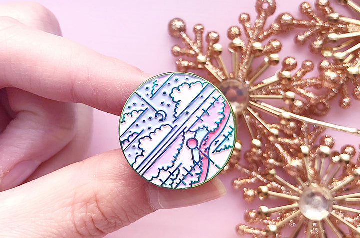 Mirror Sky Enamel Pin