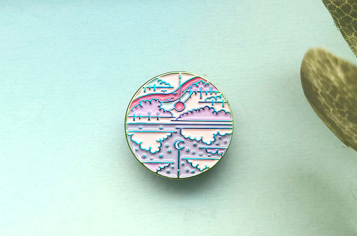 Mirror Sky Enamel Pin