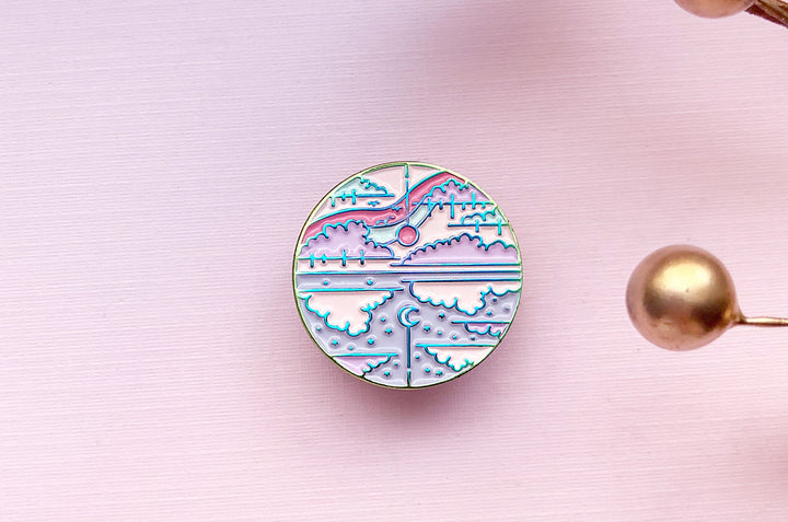 Mirror Sky Enamel Pin