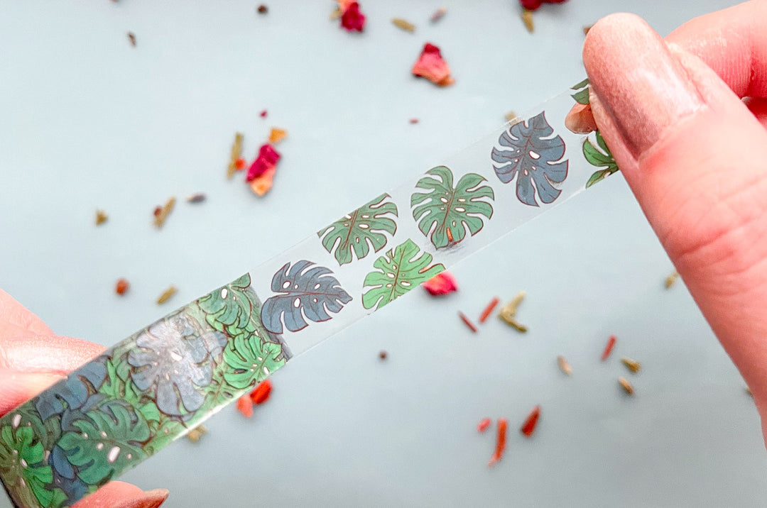 Monstera Leaves Clear PET Tape