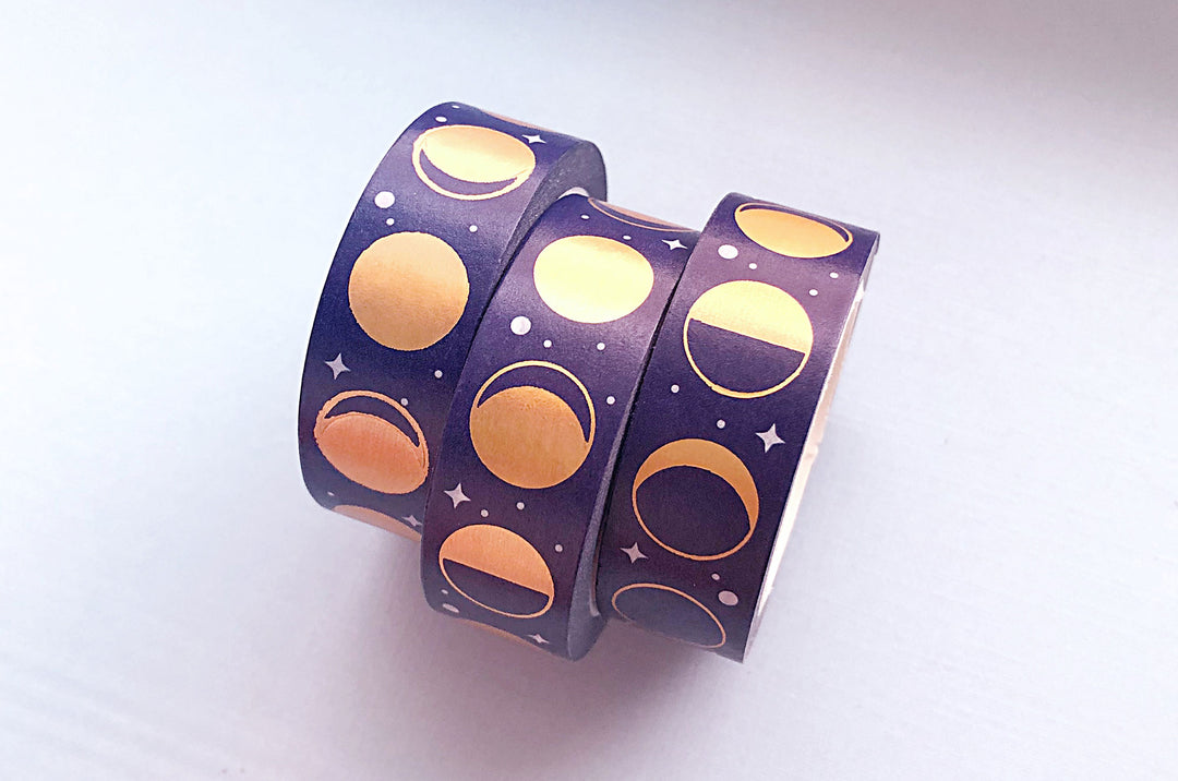 Moon Phases Gold Foil Washi Tape