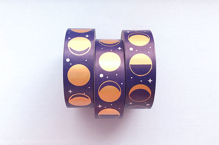 Moon Phases Gold Foil Washi Tape