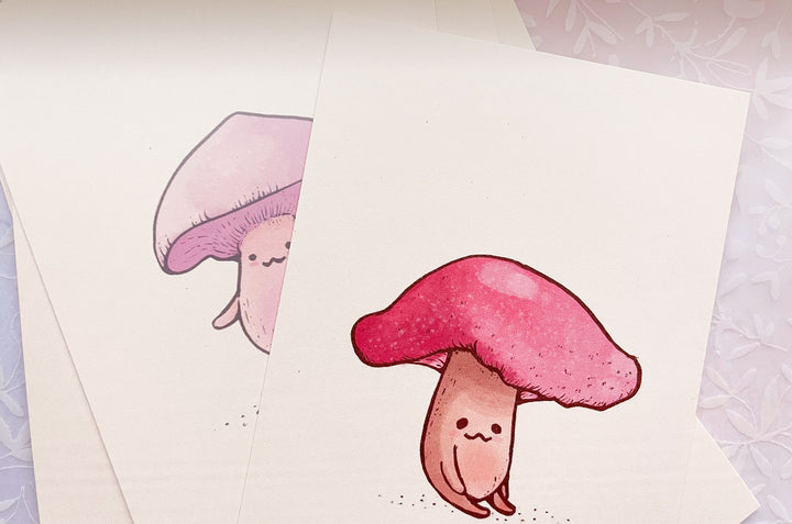 Cute Mushrooms Mini Print Set of Eight (2020)