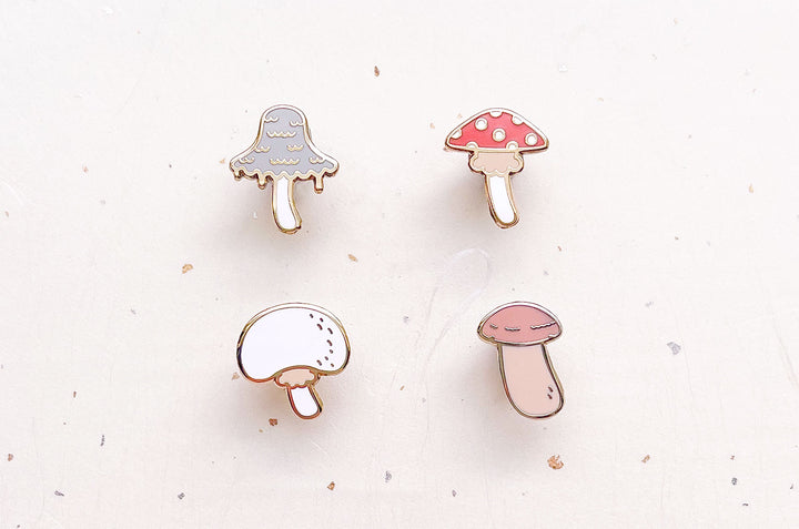 Mini Mushrooms Board Filler Enamel Pin Set