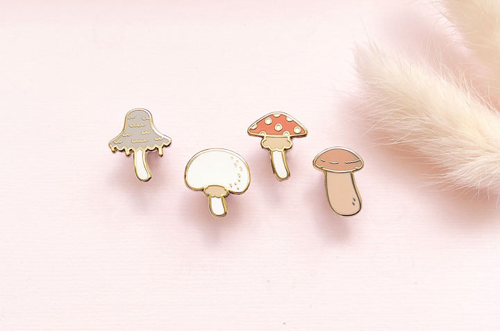 Mini Mushrooms Board Filler Enamel Pin Set