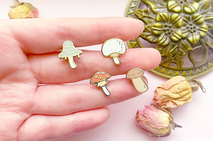 Mini Mushrooms Board Filler Enamel Pin Set