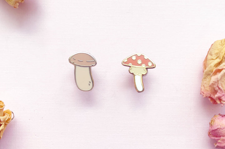 Mini Mushrooms Board Filler Enamel Pin Set