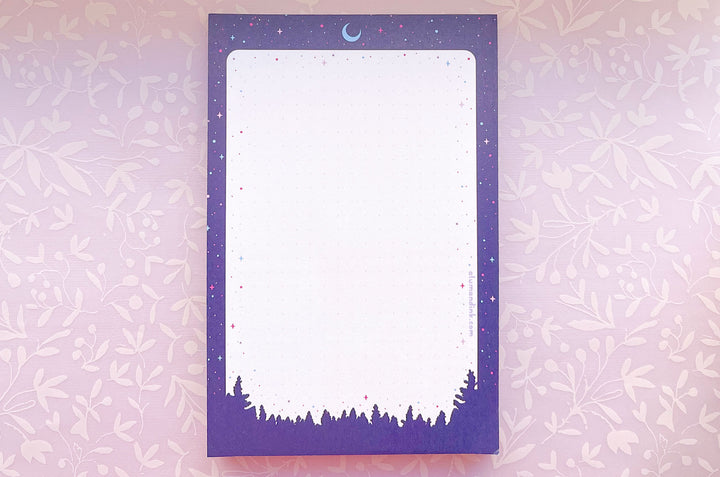 Night Forest Dotted Grid Notepad