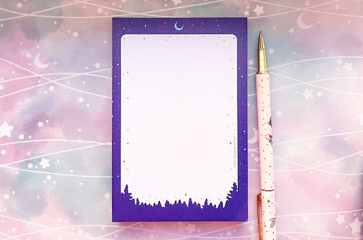 Night Forest Dotted Grid Notepad