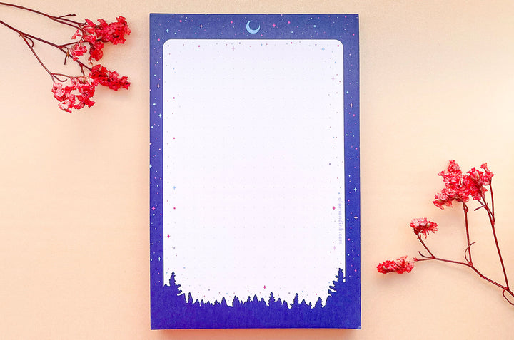 Night Forest Dotted Grid Notepad