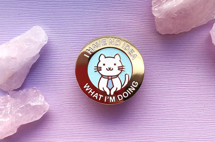 I Have No Idea What I'm Doing Office Cat Enamel Pin