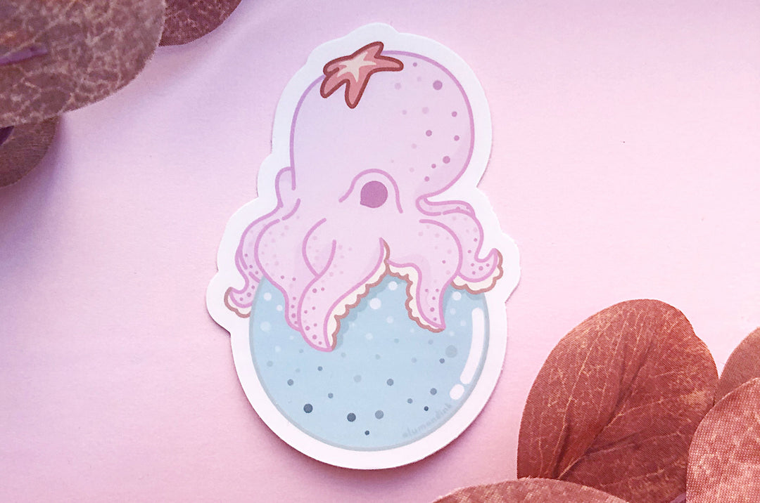 Octopus Bubble Vinyl Sticker
