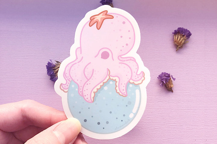 Octopus Bubble Vinyl Sticker