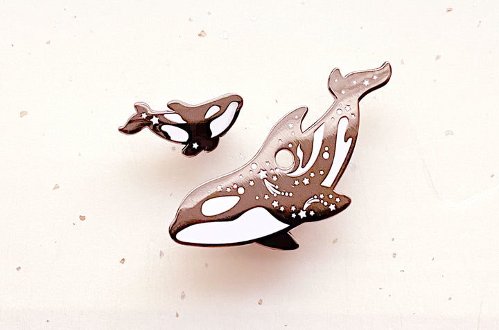 Singularity Orca Mother & Calf (Wolf Mother) Pin Set