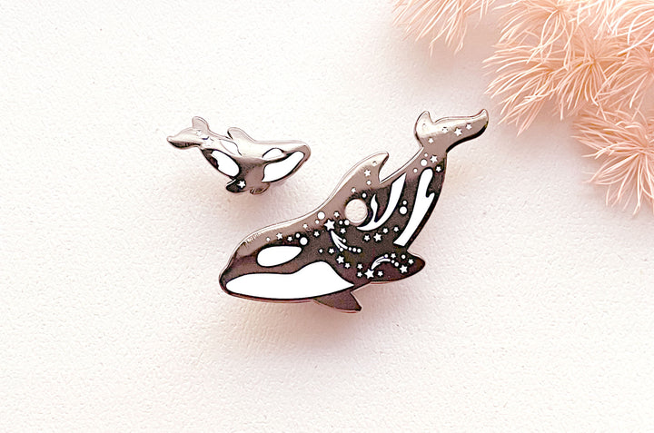 Singularity Orca Mother & Calf (Wolf Mother) Pin Set