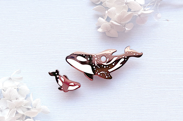 Singularity Orca Mother & Calf (Wolf Mother) Pin Set