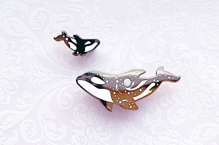 Singularity Orca Mother & Calf (Wolf Mother) Pin Set