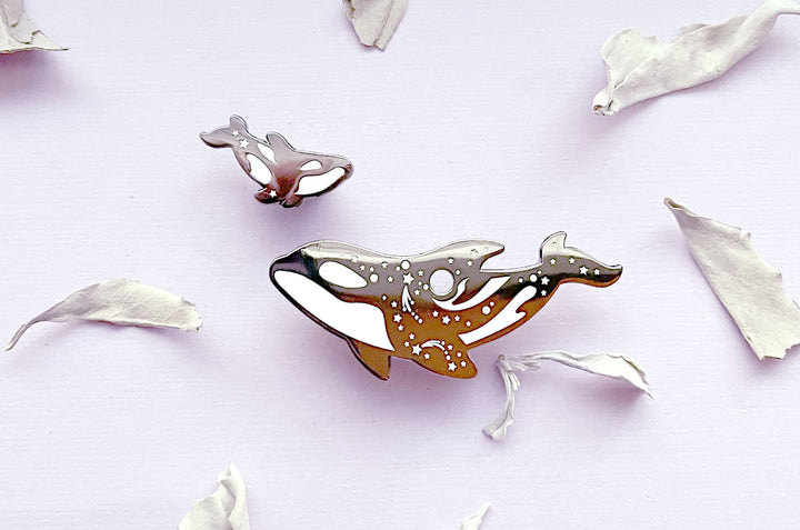 Singularity Orca Mother & Calf (Wolf Mother) Pin Set