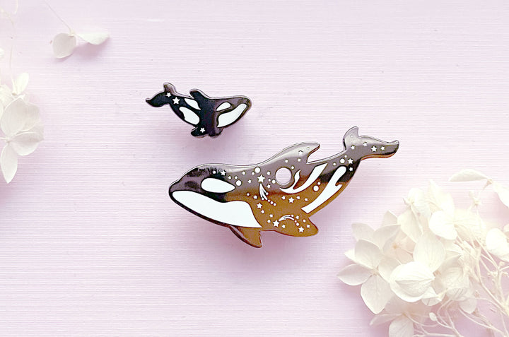 Singularity Orca Mother & Calf (Wolf Mother) Pin Set