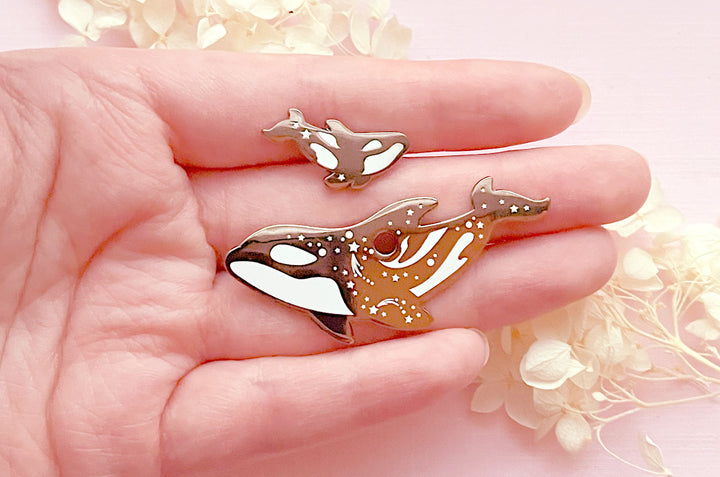 Singularity Orca Mother & Calf (Wolf Mother) Pin Set