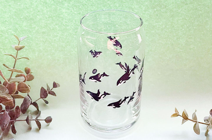 Orca Pod Soda Can Drinking Glass