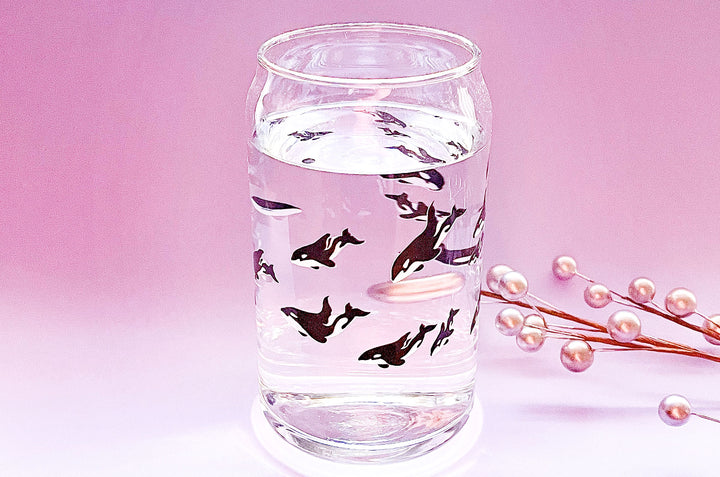 Orca Pod Soda Can Drinking Glass
