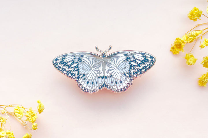 Paper Kite Butterfly (Idea leuconoe) Enamel Pin