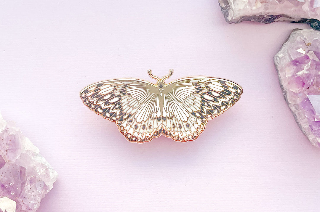 Paper Kite Butterfly (Idea leuconoe) Enamel Pin