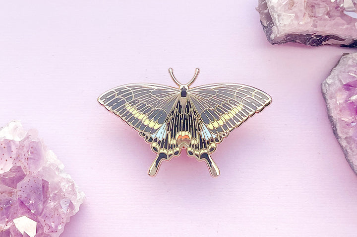 Paris Peacock Butterfly (Papilio paris) Enamel Pin