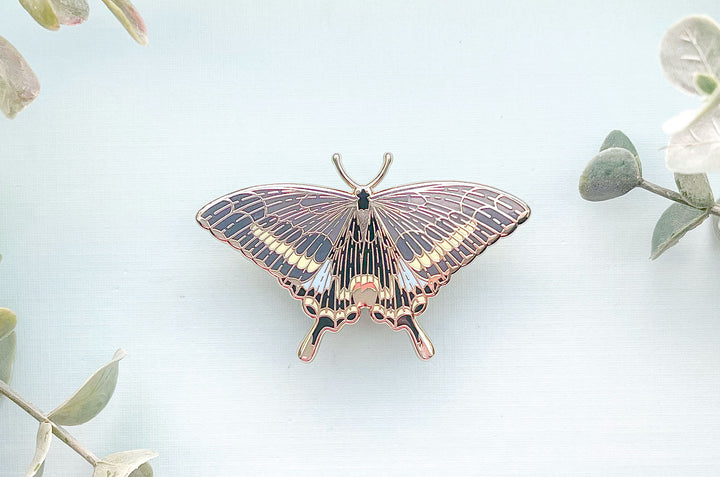 Paris Peacock Butterfly (Papilio paris) Enamel Pin