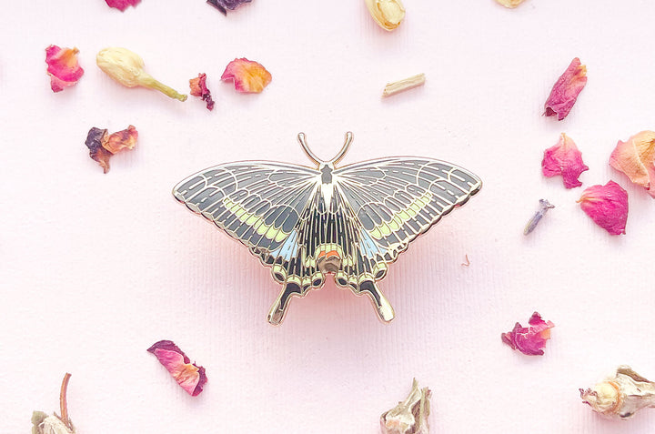 Paris Peacock Butterfly (Papilio paris) Enamel Pin