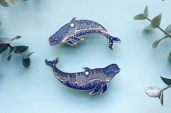 Aurora Pilot Whales Enamel Pin Set