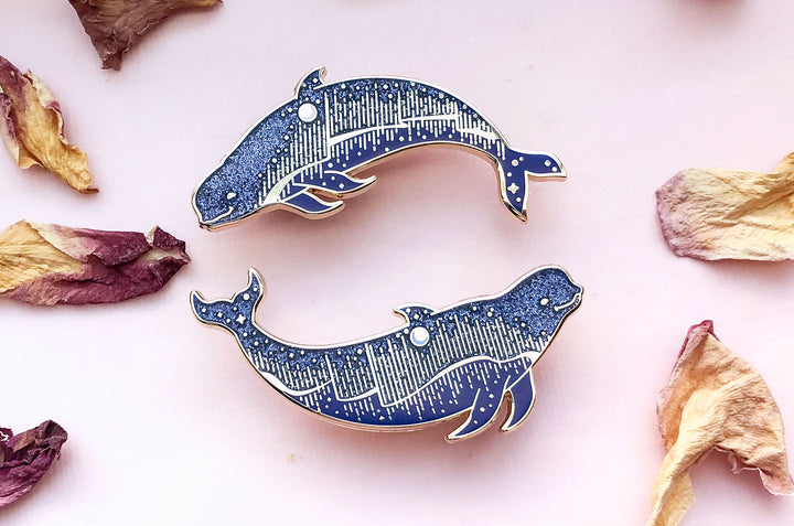 Aurora Pilot Whales Enamel Pin Set