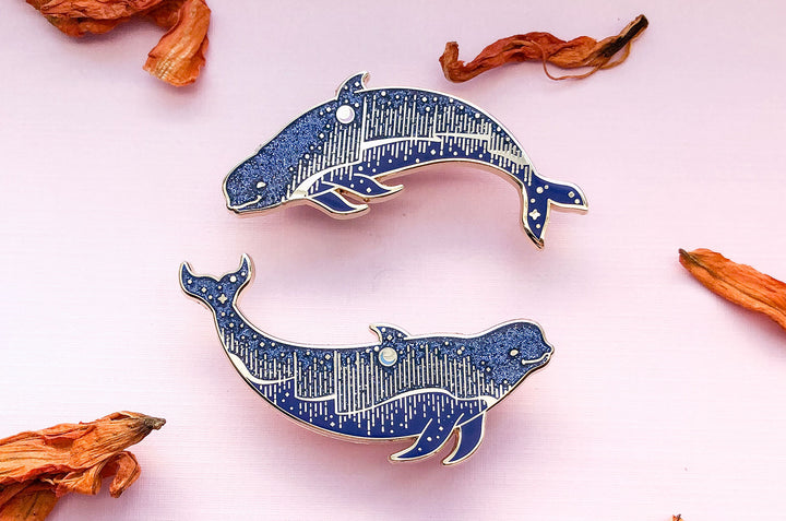 Aurora Pilot Whales Enamel Pin Set