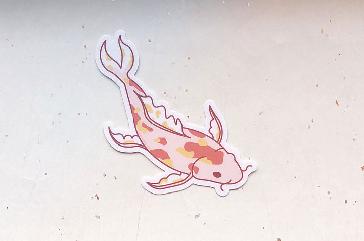 Pink Koi Fish Vinyl Sticker