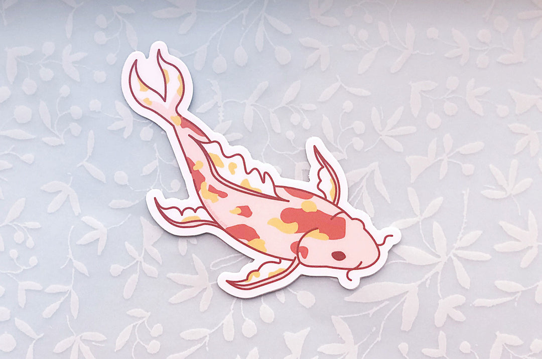 Pink Koi Fish Vinyl Sticker
