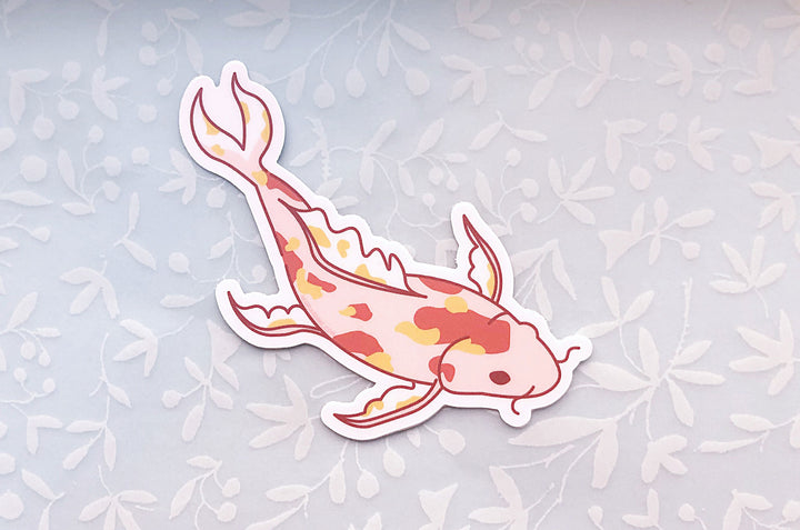 Pink Koi Fish Vinyl Sticker