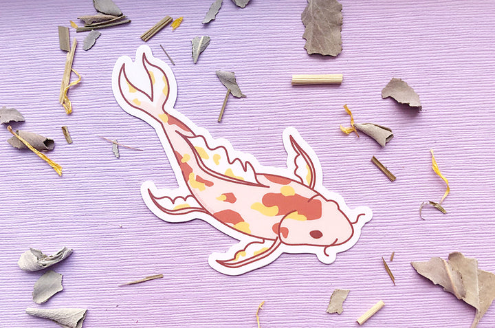 Pink Koi Fish Vinyl Sticker