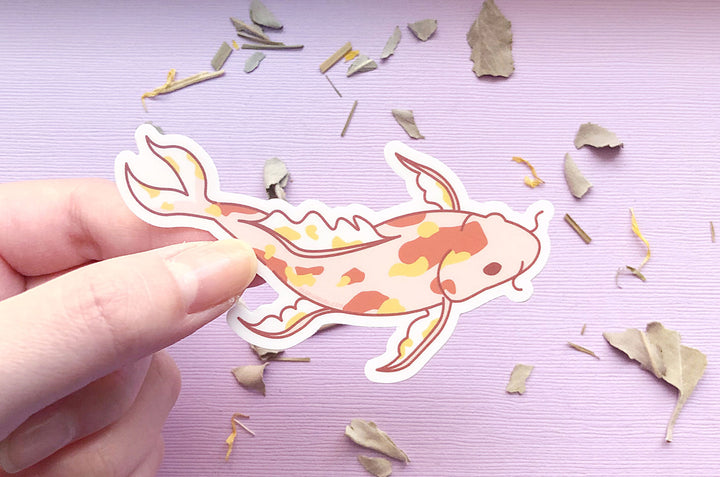 Pink Koi Fish Vinyl Sticker