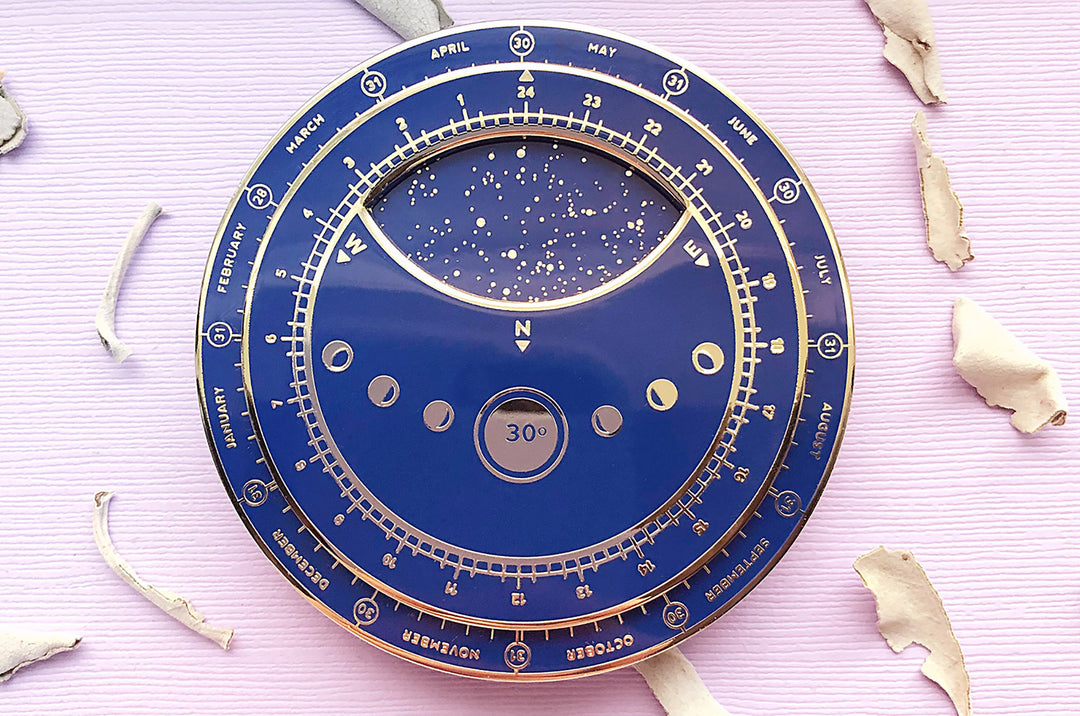 Planisphere Star Chart (Blue and Gold) Enamel Pin