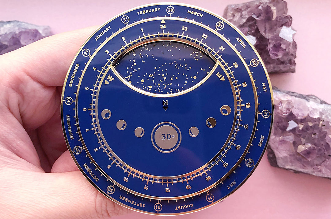 Planisphere Star Chart (Blue and Gold) Enamel Pin